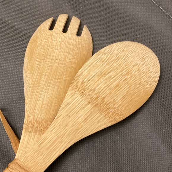 ๐ NWOT - 2 Piece Bamboo Wooden Spoon and Spork Utensil Set ๐ - Picture 6 of 7